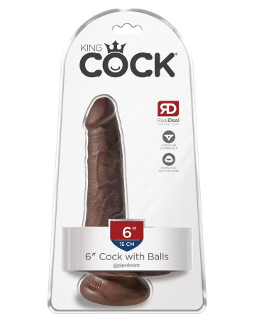 Ультрареалистичный фаллос с мошонкой на присоске King Cock 6 Cock with Balls