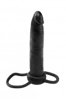 Анальный страпон для двойного проникновения с подхватом мошонки Double Trouble