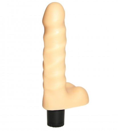 Вибратор-реалистик с рёбрышками - 15,5 см