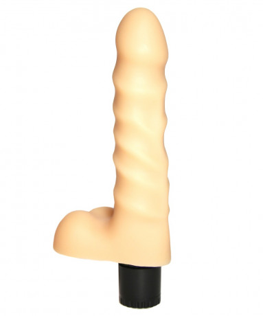 Вибратор-реалистик с рёбрышками - 15,5 см