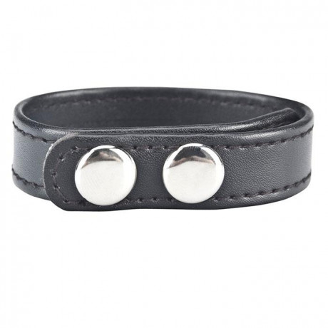 Кольцо на пенис из кожи на клепках SNAP COCK RING