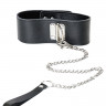 Сексуальный кожаный ошейник и поводок 50 см с замком