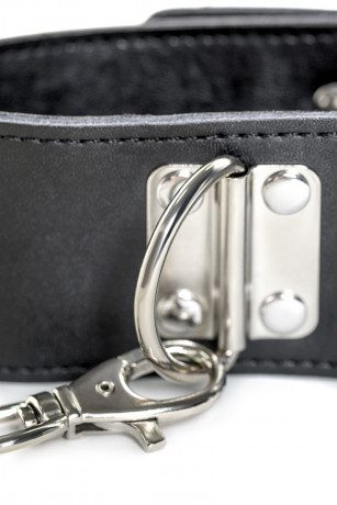Сексуальный кожаный ошейник и поводок 50 см с замком