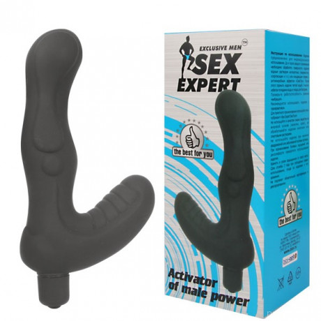 Вибромассажер простаты с отростком для массажа промежности SEX EXPERT