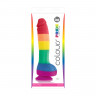 Радужный большой фаллос на присоске Colours Pride Edition 8 Dildo