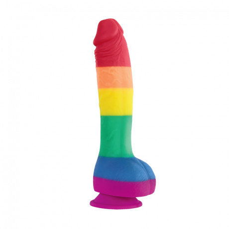 Радужный большой фаллос на присоске Colours Pride Edition 8 Dildo
