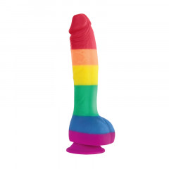 Радужный большой фаллос на присоске Colours Pride Edition 8 Dildo