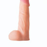 Ультра реалистичный фаллос насадка с мошонкой на страпон
