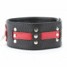 Стильный черно-красный ошейник из качественной мягкой кожи
