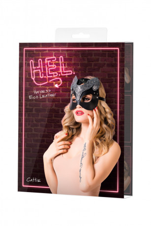 Черная кожаная маска кошечки Cattie