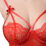 Боди из эластичной сетки и кружева красного цвета с открытой попкой Candy Girl