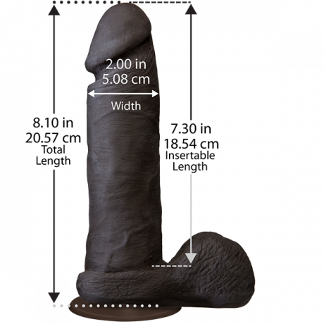 Ультрареалистичный темнокожий фаллоимитатор 8in THE REALISTIC COCK