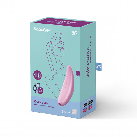 Перезаряжаемый вакуумный вибростимулятор из нежного силикона с двумя сверхмощными двигателями Curvy 3+
