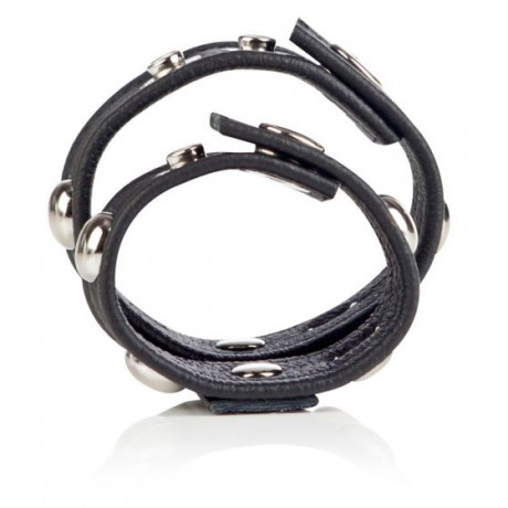 Набор из двух эрекционных колец из натуральной кожи COLT Leather