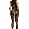 Боди-комбинезон из сетки с открытым доступом к интимным зонам Criss Cross Neck Bodystocking
