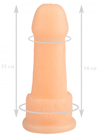 Реалистичный анальный стимулятор  с ярко-выраженной головкой