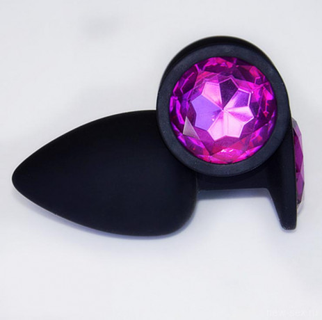 Силиконовая черная пробочка со стразой