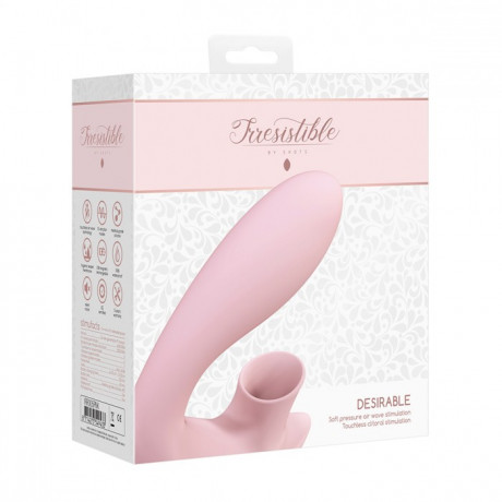 Перезаряжаемый вибратор для точки G с вакуумно волновым стимулятором клитора Irresistible Desirable Purple