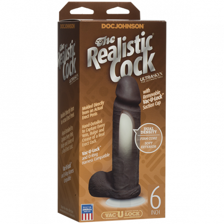 Ультрареалистичный темнокожий фаллоимитатор 6in THE REALISTIC COCK