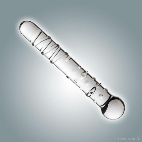 Прозрачный анально вагинальный стимулятор из стекла