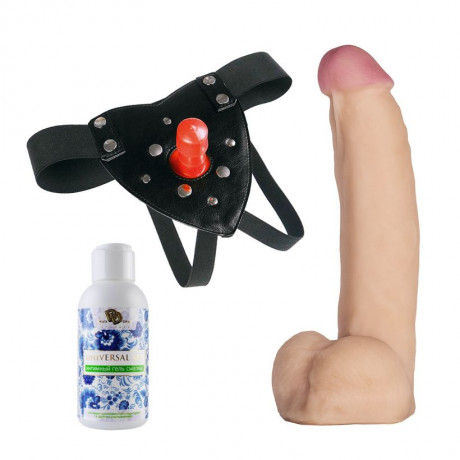 Комплект HARNESS-58 трусики с насадкой из киберкожи