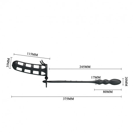 Насадка на пенис с ребристым анальным массажером