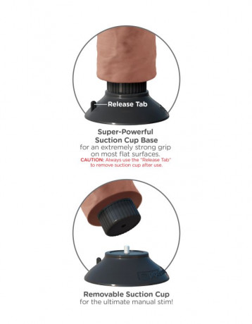 Гнущийся реалистичный вибратор на съемной присоске 7 Vibrating Cock with Balls