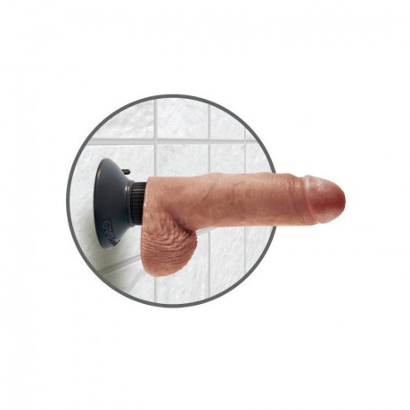 Гнущийся реалистичный вибратор на съемной присоске 7 Vibrating Cock with Balls