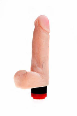 Реалистичный вибратор с мошонкой и покрытием из киберкожи ART-Style 14