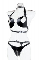 БДСМ бикини черного цвета с цепочками TOYFA Theatre