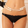 Стринги с разрезом и нитью с бусинами в интимной зоне