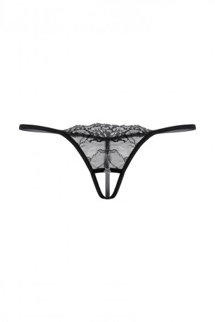 Кружевные трусики с вырезом и украшением
