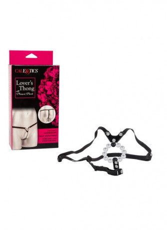 Стимулятор в виде трусиков-стригнов с бусинами Lovers Thong With Pleasure Pearls