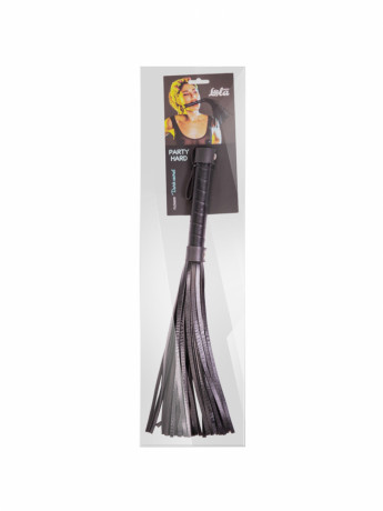 Стильная черная БДСМ плеть с удобной ручкой Party Hard Dark Secret