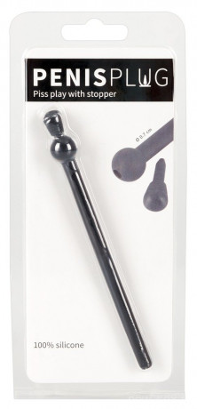 Полый гибкий уретральный расширитель с ограничителем Penis Plug Piss Play