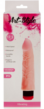 Мультискоростной телесный вибратор из материала неоскин ART-Style 12