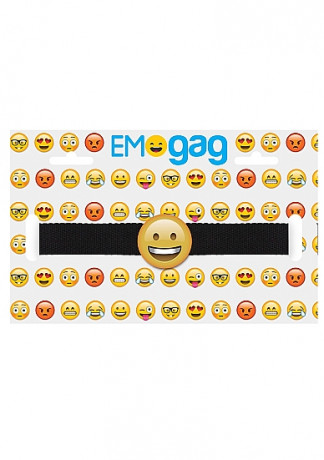 Кляп с желтым шаром с веселым смайликом Smiley Emoji