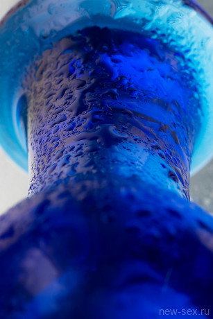 Стеклянная анальная втулка синего цвета Sexus Glass