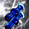 Стеклянная анальная втулка синего цвета Sexus Glass