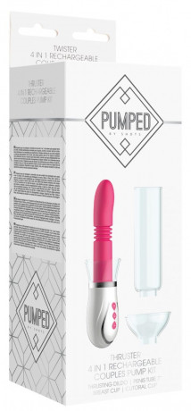 Набор из 4 предметов с вибромассажером Thruster 4 in 1 Rechargeable Couples Pump Kit
