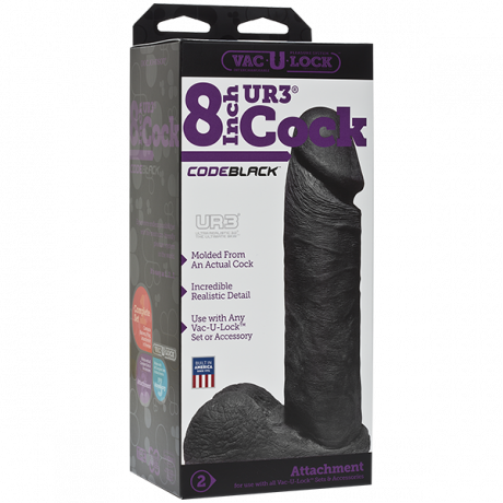 Насадка фаллоимитатор черная 8 Vac-U-Lock
