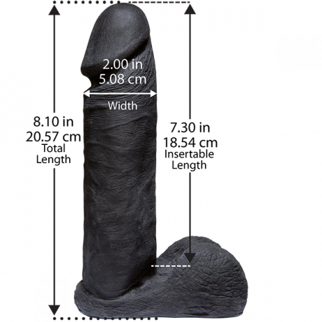 Насадка фаллоимитатор черная 8 Vac-U-Lock