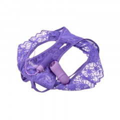 Набор для стимуляции клитора с трусиками и вибропулей на пульте ДУ Crotchless Panty Thrill-Her