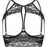 Эротический черный бралетт с открытой грудью Sandra