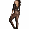 Боди-комбинезон с рукавами и открытым доступом Lace Sleeved Bodystocking