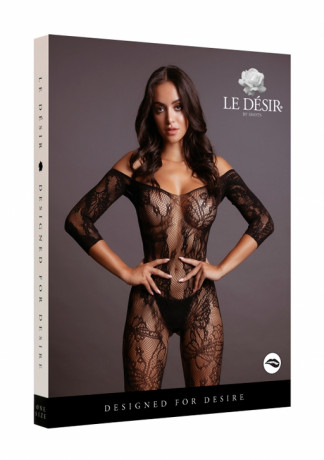 Боди-комбинезон с рукавами и открытым доступом Lace Sleeved Bodystocking