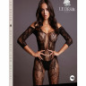 Боди-комбинезон с рукавами и открытым доступом Lace Sleeved Bodystocking