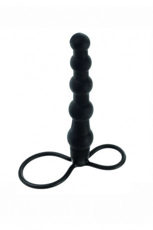 Насадка на пенис из звеньев для двойного проникновения Silicone Beaded Double Rider