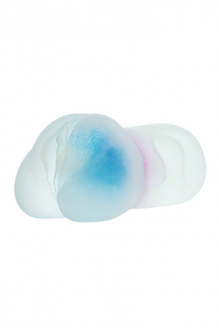 Розово-прозрачный мастурбатор-вагина из эластичного материала Juicy Pussy Crystal Wave