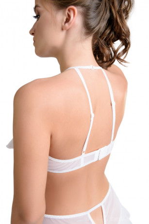 Эротический белый бралетт с открытой грудью Karen